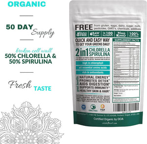 WIZELEPHANT - Wizelephant Chlorella Spirulina Organic Tablets 50 Tabletas - The Red Vitamin MX - Suplementos Alimenticios - {{ shop.shopifyCountryName }}