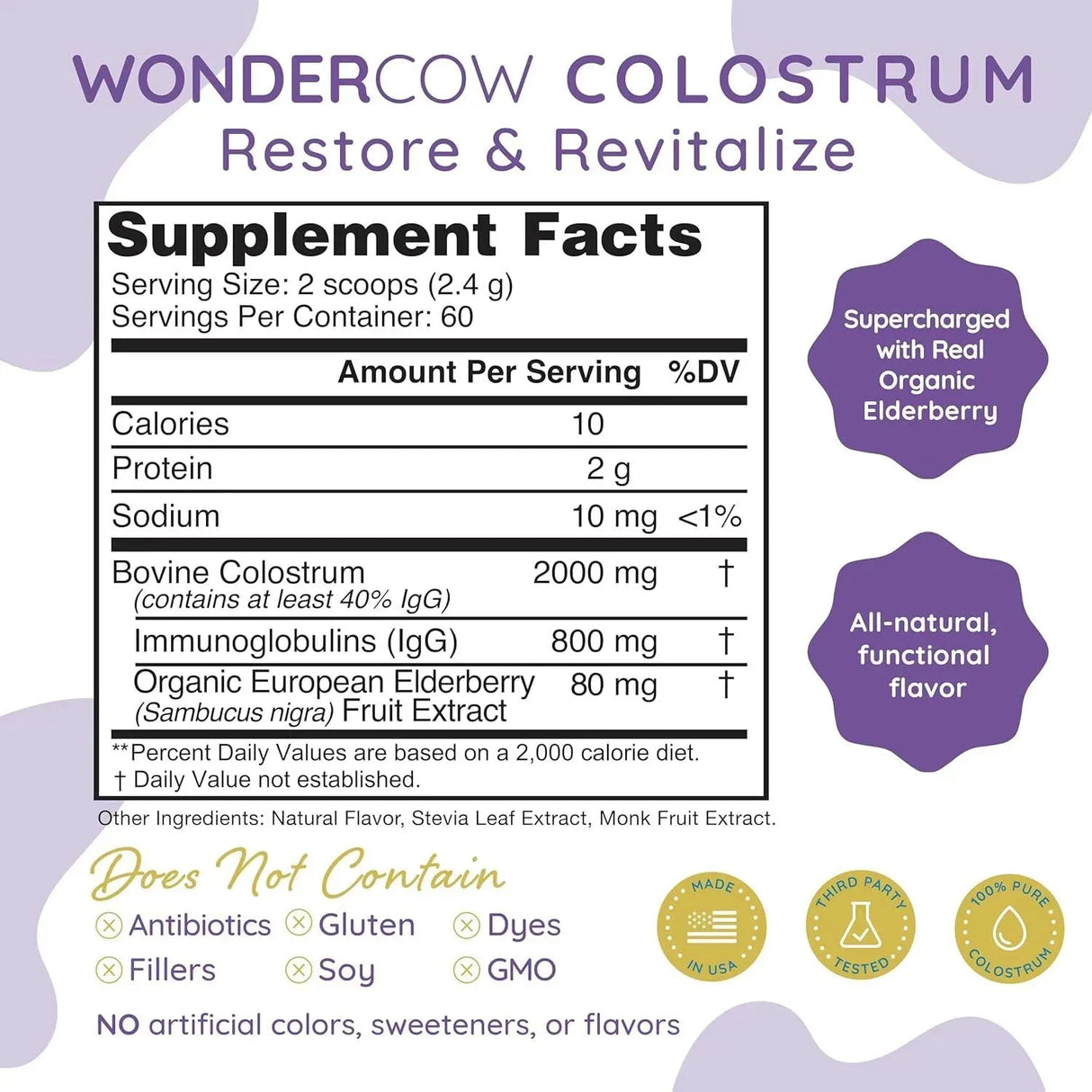 WONDERCOW - Wondercow Colostrum Powder Supplement Elderberry 120Gr. - The Red Vitamin MX - Suplementos Alimenticios - {{ shop.shopifyCountryName }}