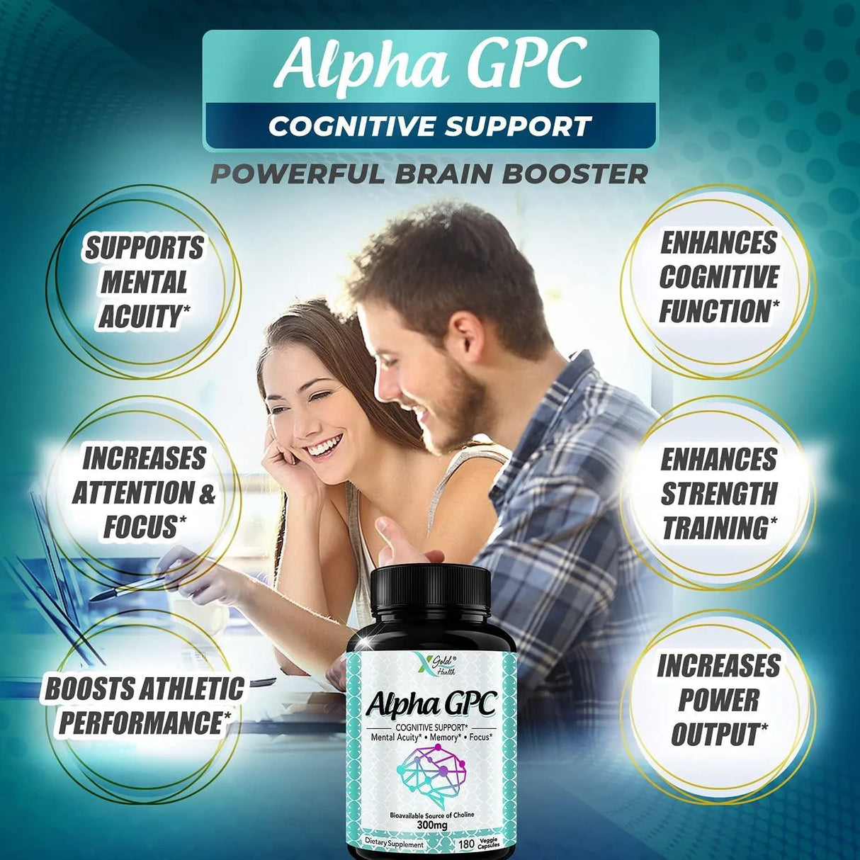 X GOLD HEALTH - X Gold Health Alpha GPC Choline 600Mg. 180 Capsulas - The Red Vitamin MX - Suplementos Alimenticios - {{ shop.shopifyCountryName }}