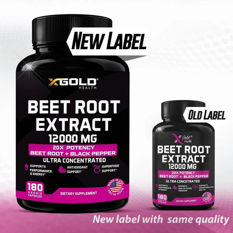 X GOLD HEALTH - X Gold Health Beet Root Extract 1200Mg. 180 Capsulas - The Red Vitamin MX - Suplementos Alimenticios - {{ shop.shopifyCountryName }}