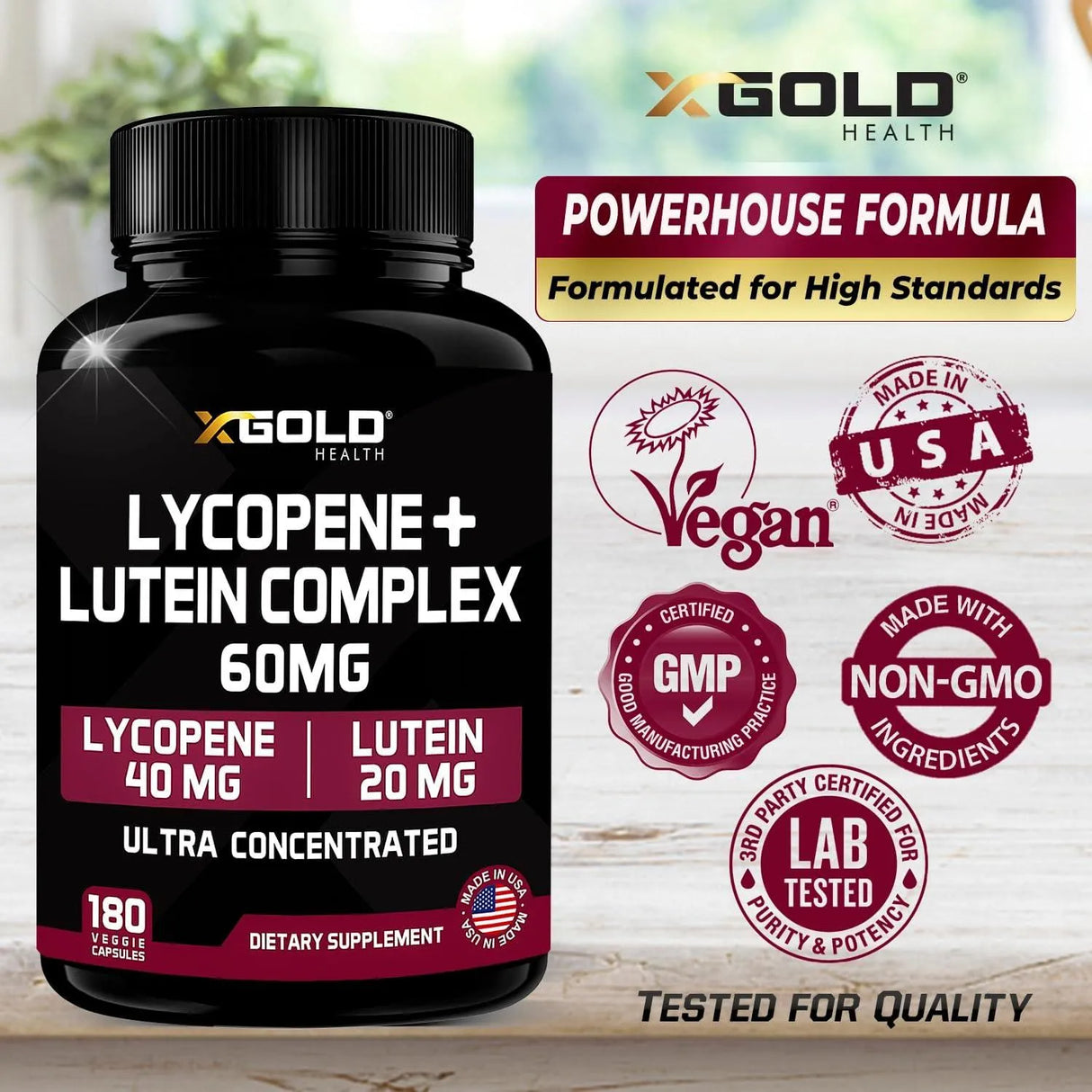 X GOLD HEALTH - X Gold Health Lycopene + Lutein 180 Capsulas - The Red Vitamin MX - Suplementos Alimenticios - {{ shop.shopifyCountryName }}