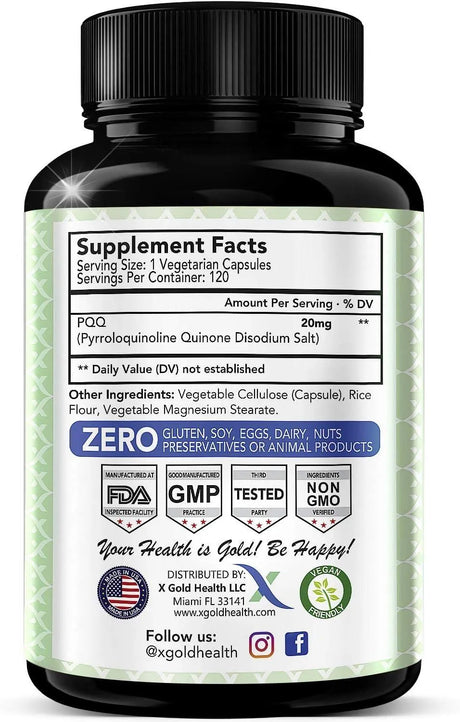 X GOLD HEALTH - X Gold Health PQQ Supplement 20Mg. 120 Capsulas - The Red Vitamin MX - Suplementos Alimenticios - {{ shop.shopifyCountryName }}