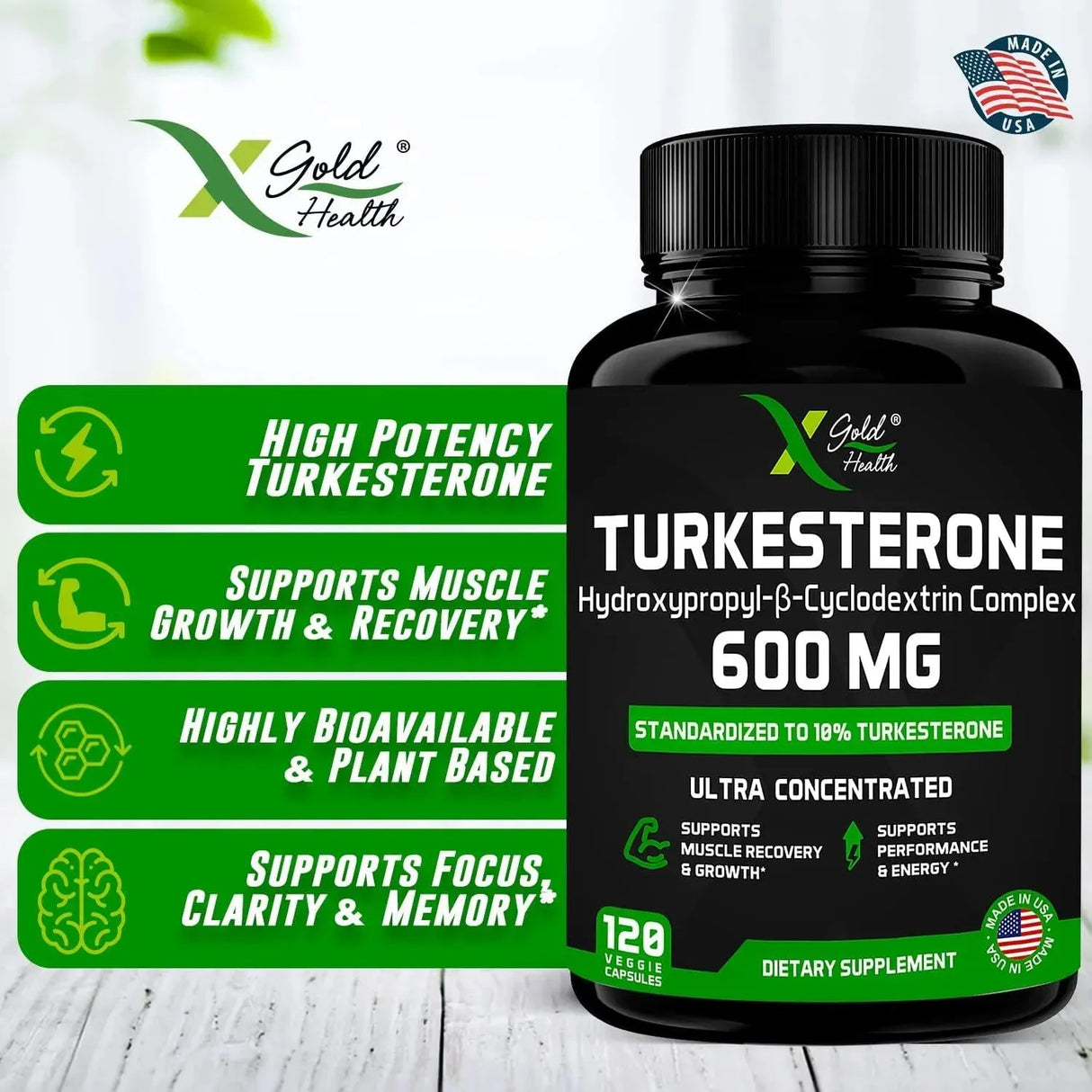 X GOLD HEALTH - X Gold Health Turkesterone Supplement 600Mg. 120 Capsulas - The Red Vitamin MX - Suplementos Alimenticios - {{ shop.shopifyCountryName }}