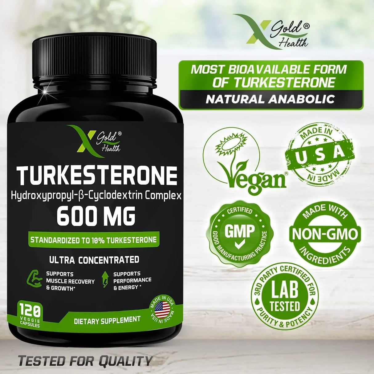 X GOLD HEALTH - X Gold Health Turkesterone Supplement 600Mg. 120 Capsulas - The Red Vitamin MX - Suplementos Alimenticios - {{ shop.shopifyCountryName }}