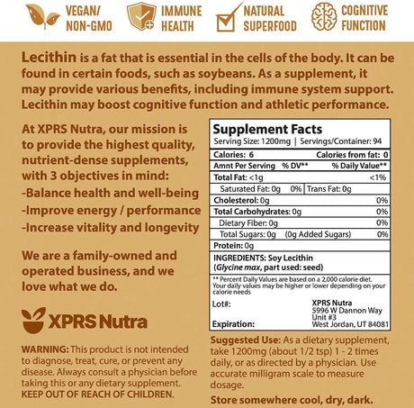 XPRS NUTRA - XPRS Nutra Soy Lecithin Powder 113Gr. - The Red Vitamin MX - Suplementos Alimenticios - {{ shop.shopifyCountryName }}