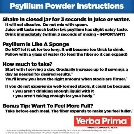 YERBA PRIMA - Yerba Prima Psyllium Husk Powder 680Gr. - The Red Vitamin MX - Suplementos Alimenticios - {{ shop.shopifyCountryName }}