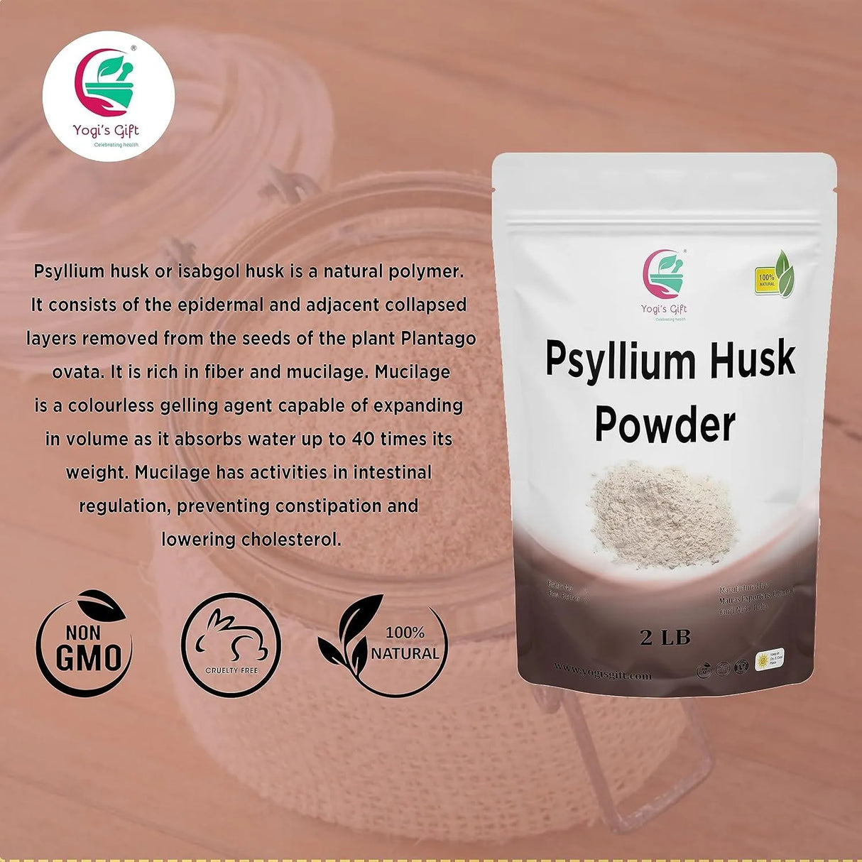 YOGI’S GIFT - YOGI’S GIFT Psyllium Husk Powder 2 Lb. - The Red Vitamin MX - Suplementos Alimenticios - {{ shop.shopifyCountryName }}