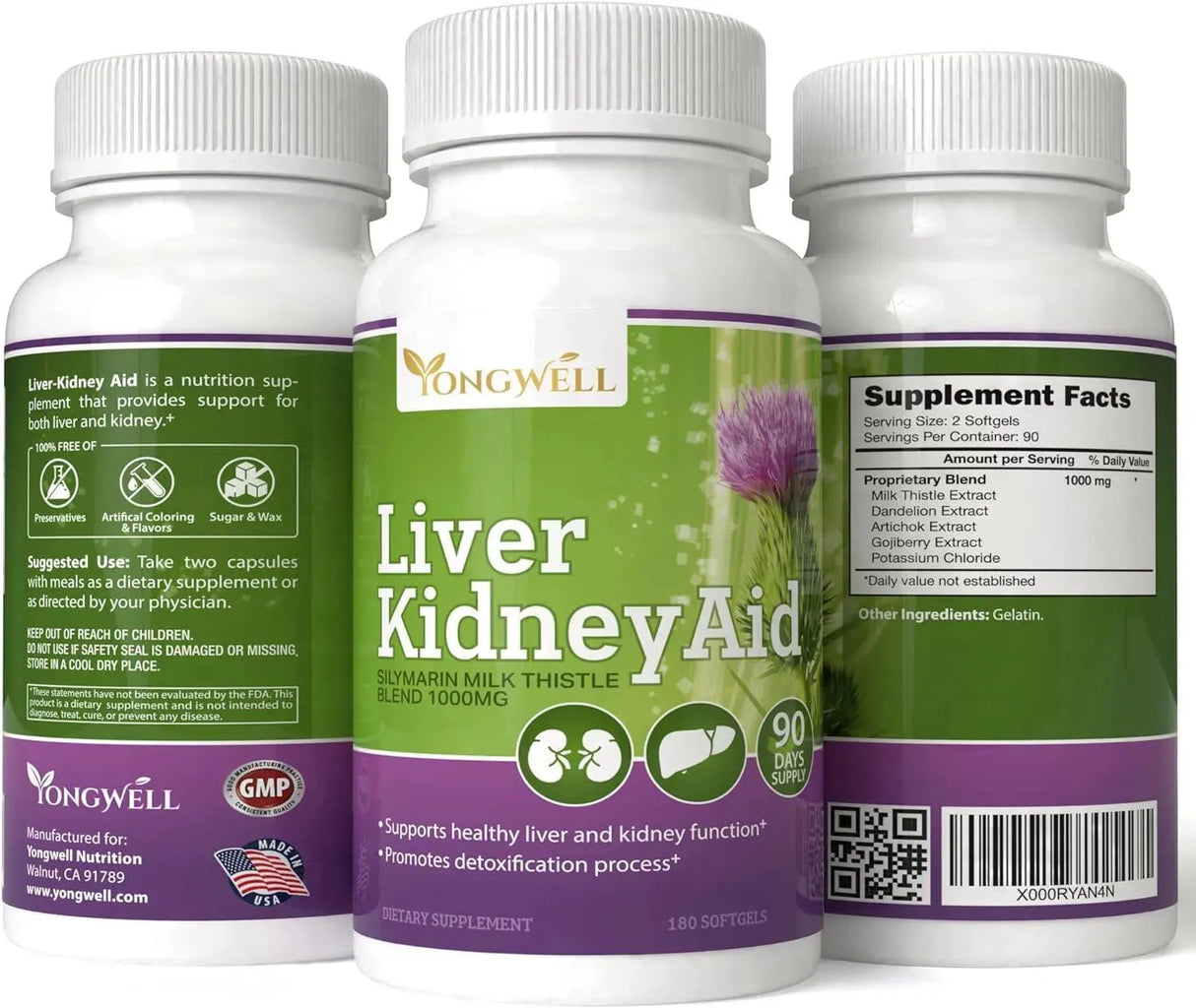 YONGWELL - YongWell Liver Kidney Aid 180 Capsulas Blandas - The Red Vitamin MX - Suplementos Alimenticios - {{ shop.shopifyCountryName }}