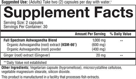 YOUTHEORY - Youtheory Ashwagandha 60 Capsulas - The Red Vitamin MX - Suplementos Alimenticios - {{ shop.shopifyCountryName }}