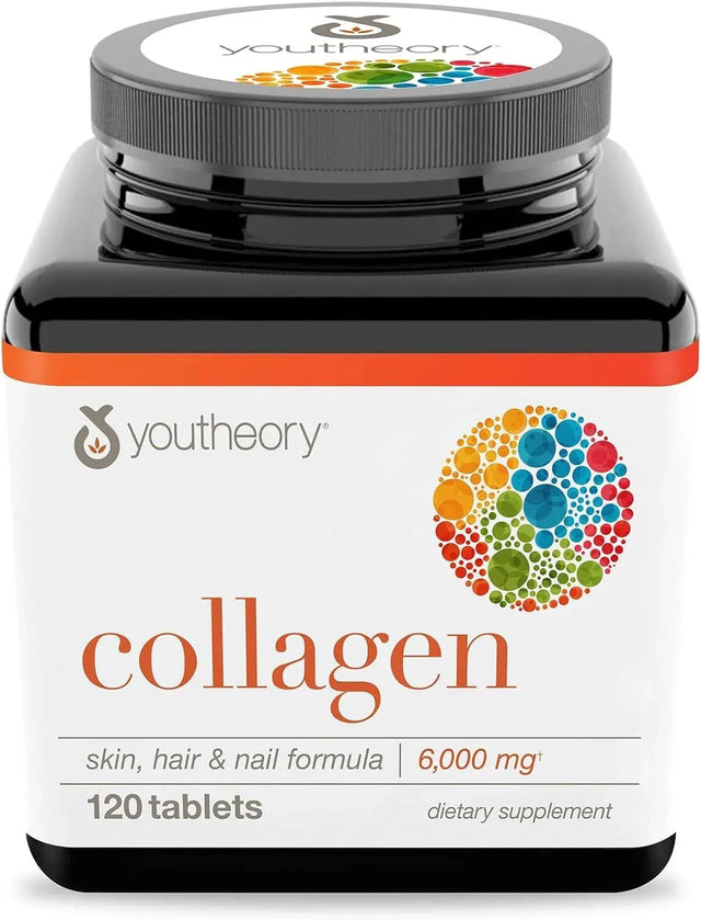 YOUTHEORY - Youtheory Collagen Skin, Hair, Nails Formula 120 Tabletas - The Red Vitamin MX - Suplementos Alimenticios - {{ shop.shopifyCountryName }}