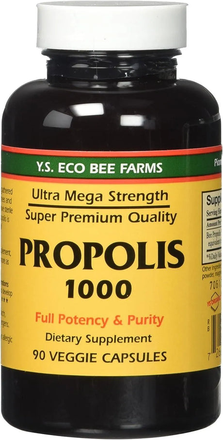 YS ECO BEE FARMS - YS Eco Bee Farms Propolis-Raw Unprocessed 1000Mg. 90 Capsulas - The Red Vitamin MX - Suplementos Alimenticios - {{ shop.shopifyCountryName }}