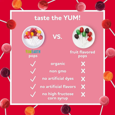 YUM EARTH - YumEarth Organic Vitamin C Pops Variety Pack 60 Paletas - The Red Vitamin MX - Suplementos Alimenticios - {{ shop.shopifyCountryName }}