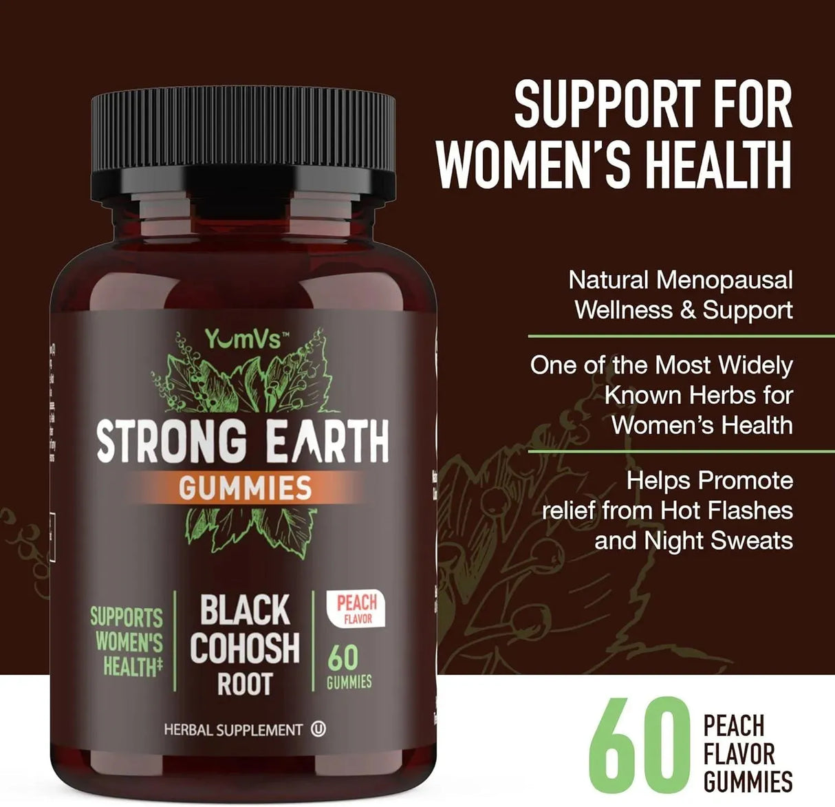 YUM-V'S - YUM-V'S Strong Earth Black Cohosh Root 50Mg. 60 Gomitas - The Red Vitamin MX - Suplementos Alimenticios - {{ shop.shopifyCountryName }}