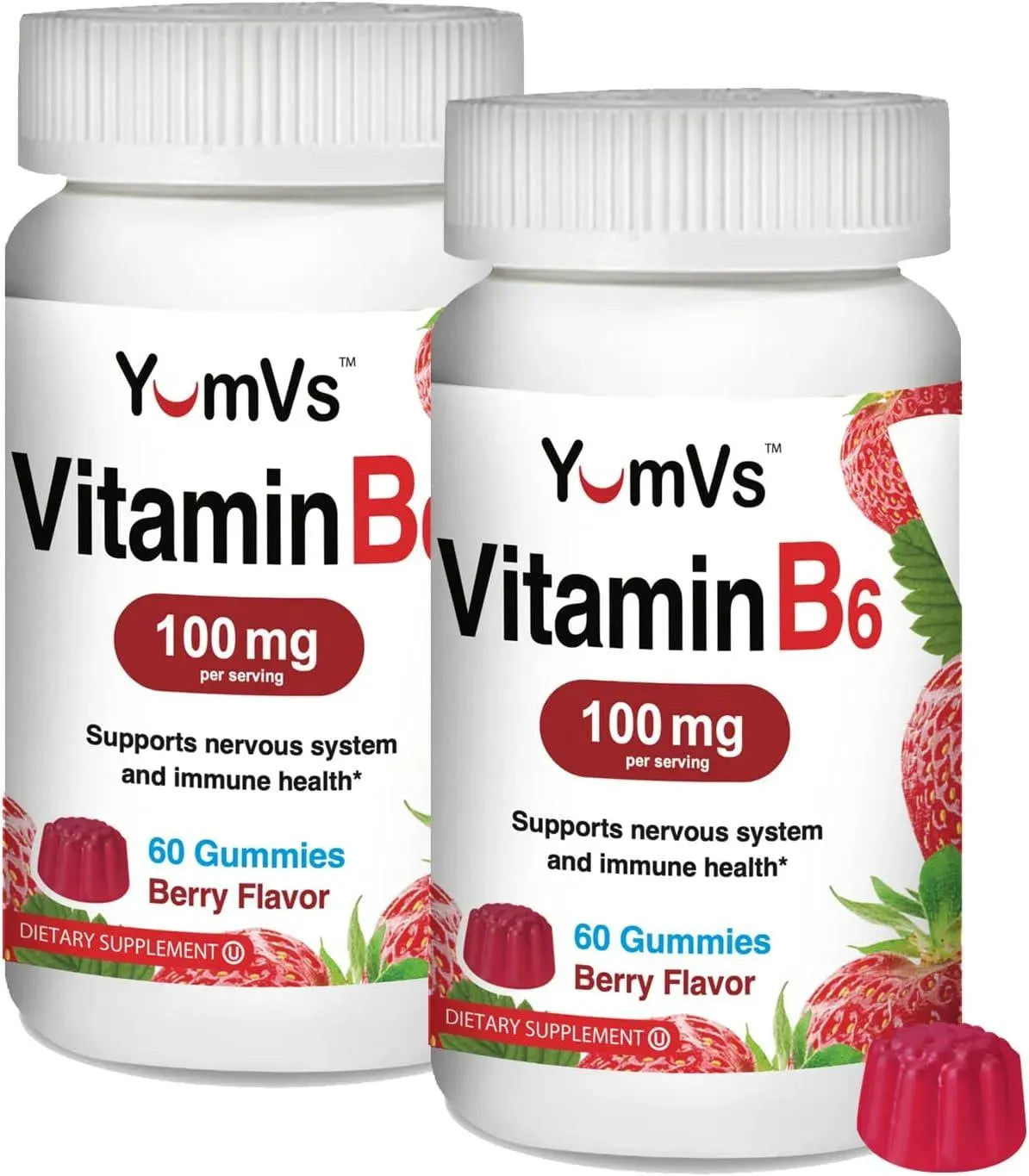 YUM-V'S - YUM-V'S Vitamin B6 Gummies 100Mg. 60 Gomitas 2 Pack - The Red Vitamin MX - Suplementos Alimenticios - {{ shop.shopifyCountryName }}
