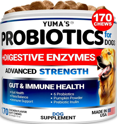 YUMA'S - YUMA'S Probiotics for Dogs and Digestive Enzymes 170 Masticables - The Red Vitamin MX - Probióticos Para Perros - {{ shop.shopifyCountryName }}