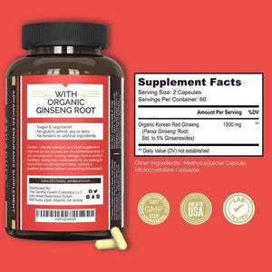 ZANAPURE - Zanapure Premium Korean Red Panax Ginseng Capsules 1500Mg. 120 Capsulas - The Red Vitamin MX - Suplementos Alimenticios - {{ shop.shopifyCountryName }}