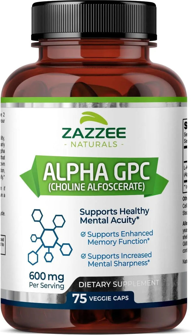 ZAZZEE NATURALS - Zazzee Alpha GPC Choline 300Mg. 75 Capsulas - The Red Vitamin MX - Suplementos Alimenticios - {{ shop.shopifyCountryName }}