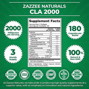 ZAZZEE NATURALS - Zazzee CLA 2000Mg. 180 Capsulas Blandas - The Red Vitamin MX - Suplementos Alimenticios - {{ shop.shopifyCountryName }}