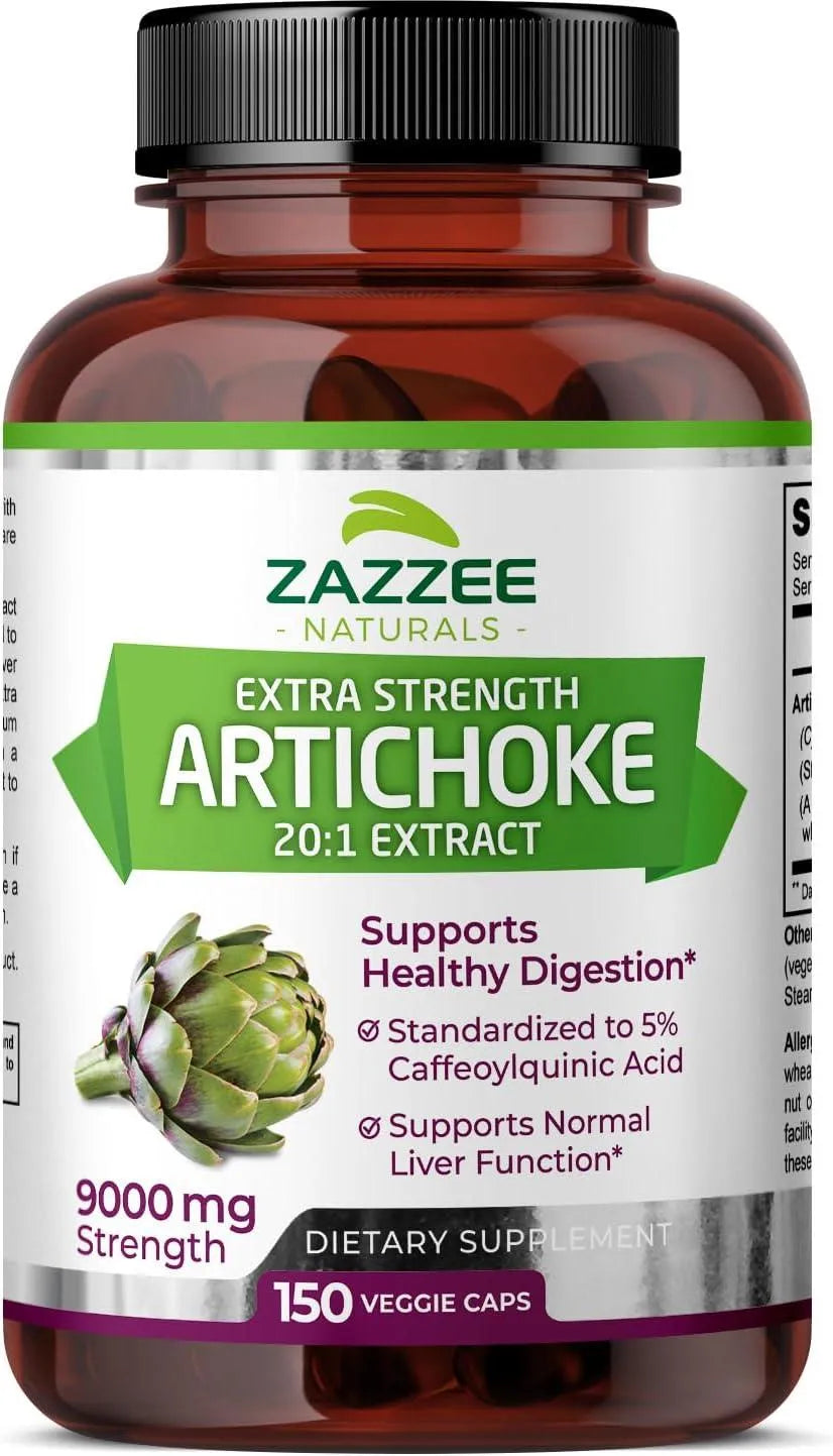 ZAZZEE NATURALS - Zazzee Extra Strength Artichoke 20:1 Extract 9000Mg. 150 Capsulas - The Red Vitamin MX - Suplementos Alimenticios - {{ shop.shopifyCountryName }}