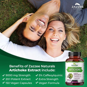 ZAZZEE NATURALS - Zazzee Extra Strength Artichoke 20:1 Extract 9000Mg. 150 Capsulas - The Red Vitamin MX - Suplementos Alimenticios - {{ shop.shopifyCountryName }}