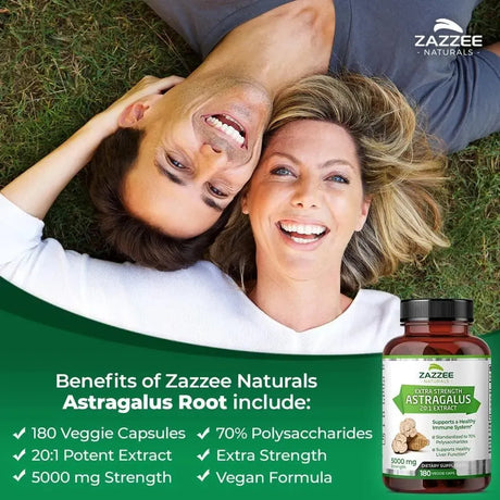 ZAZZEE NATURALS - Zazzee Extra Strength Astragalus Root 20:1 Extract 5000Mg. 180 Capsulas - The Red Vitamin MX - Suplementos Alimenticios - {{ shop.shopifyCountryName }}
