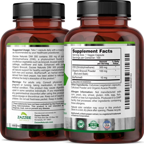 ZAZZEE NATURALS - Zazzee Extra Strength DIM 300 100 Capsulas - The Red Vitamin MX - Suplementos Alimenticios - {{ shop.shopifyCountryName }}