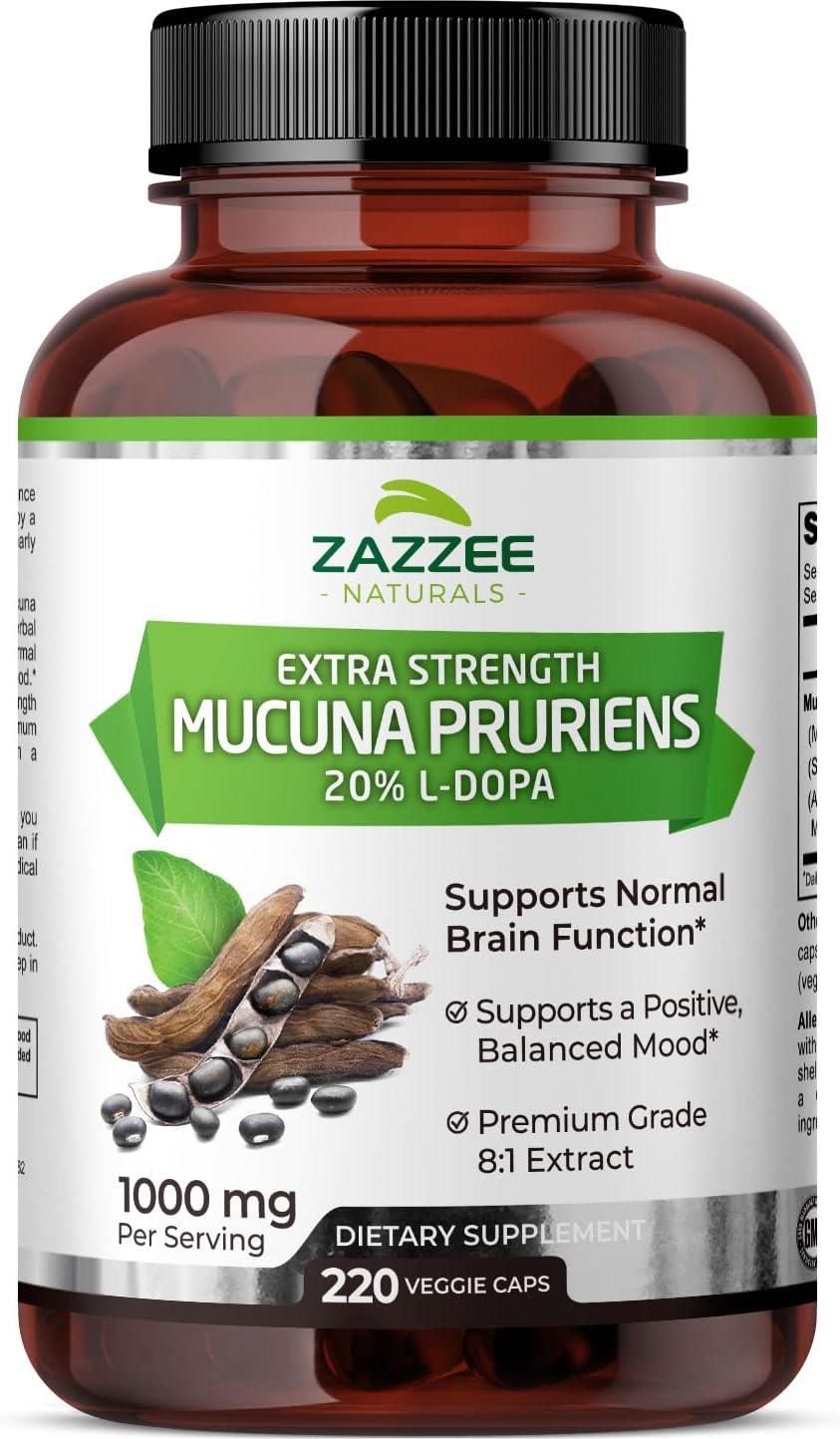 ZAZZEE NATURALS - Zazzee Extra Strength Mucuna Pruriens 8:1 Extract 220 Capsulas - The Red Vitamin MX - Suplementos Alimenticios - {{ shop.shopifyCountryName }}