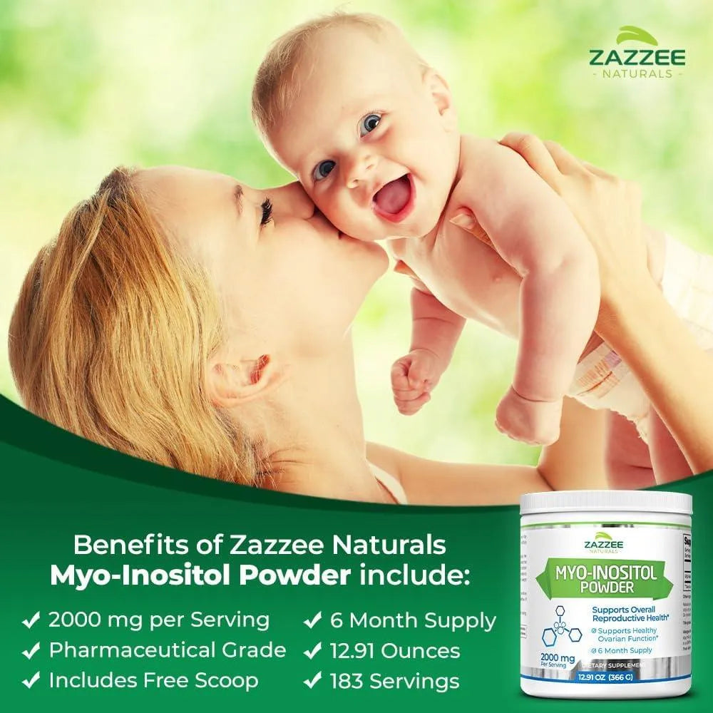 ZAZZEE NATURALS - Zazzee Naturals Myo-Inositol Powder 12.91Oz. - The Red Vitamin MX - Suplementos Alimenticios - {{ shop.shopifyCountryName }}