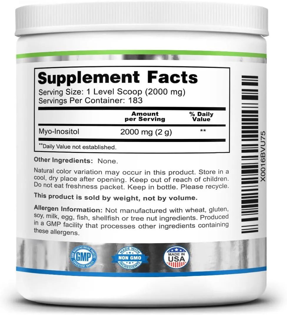 ZAZZEE NATURALS - Zazzee Naturals Myo-Inositol Powder 12.91Oz. - The Red Vitamin MX - Suplementos Alimenticios - {{ shop.shopifyCountryName }}