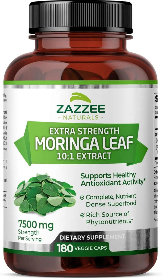 ZAZZEE NATURALS - Zazzee Naturals Organic Moringa Oleifera 10:1 Extract 7500Mg. 180 Capsulas - The Red Vitamin MX - Suplementos Alimenticios - {{ shop.shopifyCountryName }}