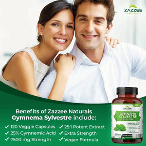 ZAZZEE NATURALS - Zazzee Organic Gymnema Sylvestre 25:1 Extract 7500Mg. 120 Capsulas - The Red Vitamin MX - Suplementos Alimenticios - {{ shop.shopifyCountryName }}