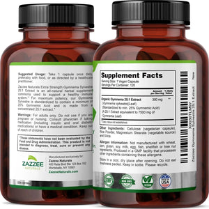 ZAZZEE NATURALS - Zazzee Organic Gymnema Sylvestre 25:1 Extract 7500Mg. 120 Capsulas - The Red Vitamin MX - Suplementos Alimenticios - {{ shop.shopifyCountryName }}