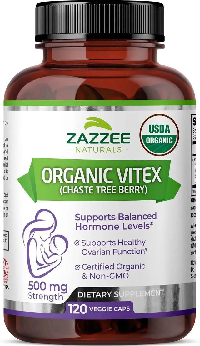 ZAZZEE NATURALS - Zazzee USDA Organic Baya Casto 500Mg. 120 Capsulas - The Red Vitamin MX - Suplementos Alimenticios - {{ shop.shopifyCountryName }}