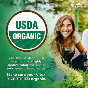 ZAZZEE NATURALS - Zazzee USDA Organic Baya Casto 500Mg. 120 Capsulas - The Red Vitamin MX - Suplementos Alimenticios - {{ shop.shopifyCountryName }}