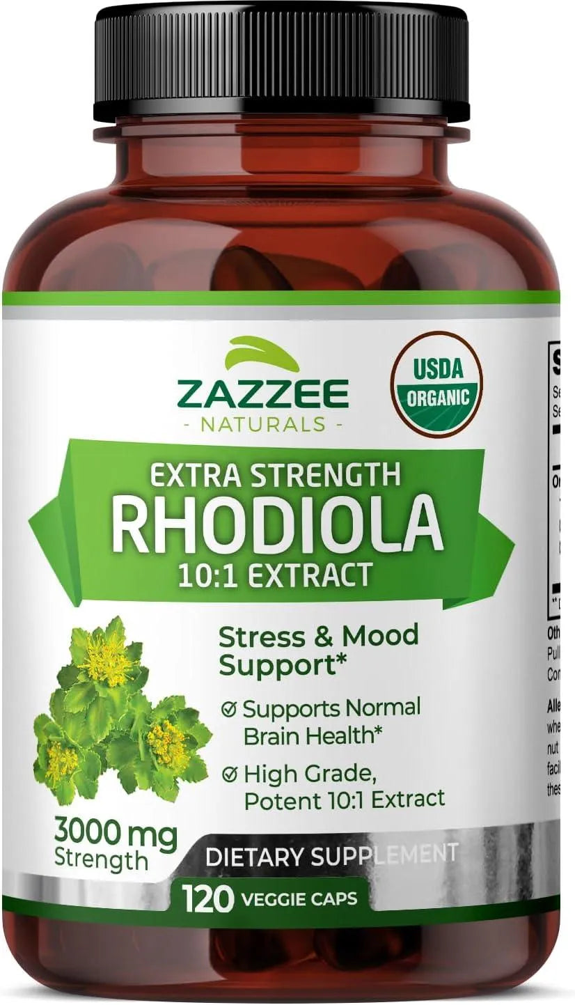 ZAZZEE NATURALS - Zazzee USDA Organic Rhodiola 10:1 Exract 3000Mg. 120 Capsulas - The Red Vitamin MX - Suplementos Alimenticios - {{ shop.shopifyCountryName }}