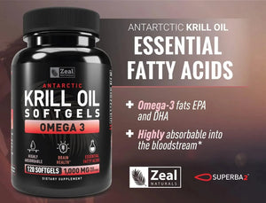 ZEAL NATURALS - Zeal Naturals Antarctic Krill Oil 1000Mg. 120 Capsulas Blandas - The Red Vitamin MX - Suplementos Alimenticios - {{ shop.shopifyCountryName }}