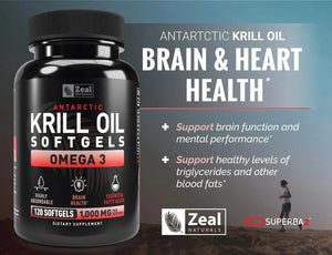 ZEAL NATURALS - Zeal Naturals Antarctic Krill Oil 1000Mg. 120 Capsulas Blandas - The Red Vitamin MX - Suplementos Alimenticios - {{ shop.shopifyCountryName }}