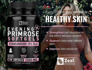 ZEAL NATURALS - Zeal Naturals Evening Primrose Oil Capsules 1300Mg. 150 Capsulas Blandas - The Red Vitamin MX - Suplementos Alimenticios - {{ shop.shopifyCountryName }}