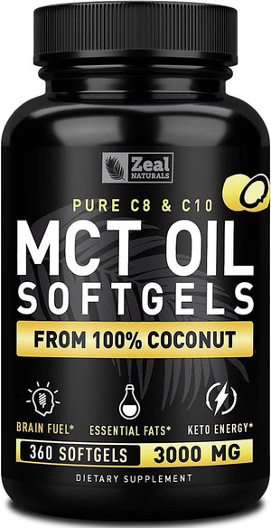 ZEAL NATURALS - Zeal Naturals Pure MCT Oil Capsules 3000Mg. 360 Capsulas Blandas - The Red Vitamin MX - Suplementos Alimenticios - {{ shop.shopifyCountryName }}