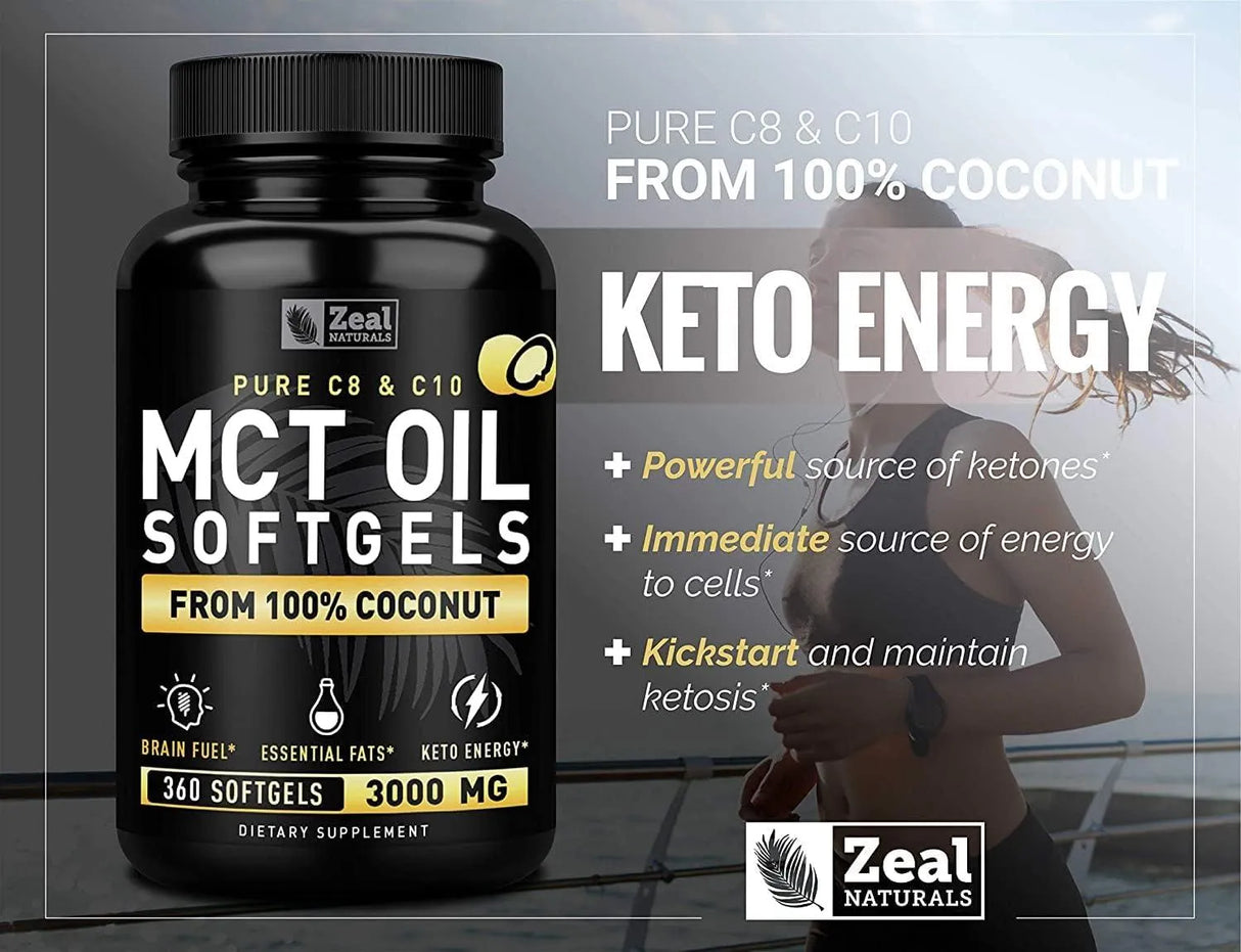 ZEAL NATURALS - Zeal Naturals Pure MCT Oil Capsules 3000Mg. 360 Capsulas Blandas - The Red Vitamin MX - Suplementos Alimenticios - {{ shop.shopifyCountryName }}