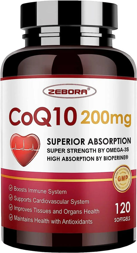 ZEBORA - ZEBORA CoQ10-200Mg. 120 Capsulas Blandas - The Red Vitamin MX - Suplementos Alimenticios - {{ shop.shopifyCountryName }}