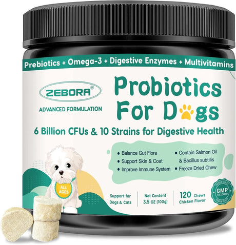 ZEBORA - Zebora Probiotics for Dogs Digestive Health 120 Masticables - The Red Vitamin MX - Probióticos Para Perros - {{ shop.shopifyCountryName }}