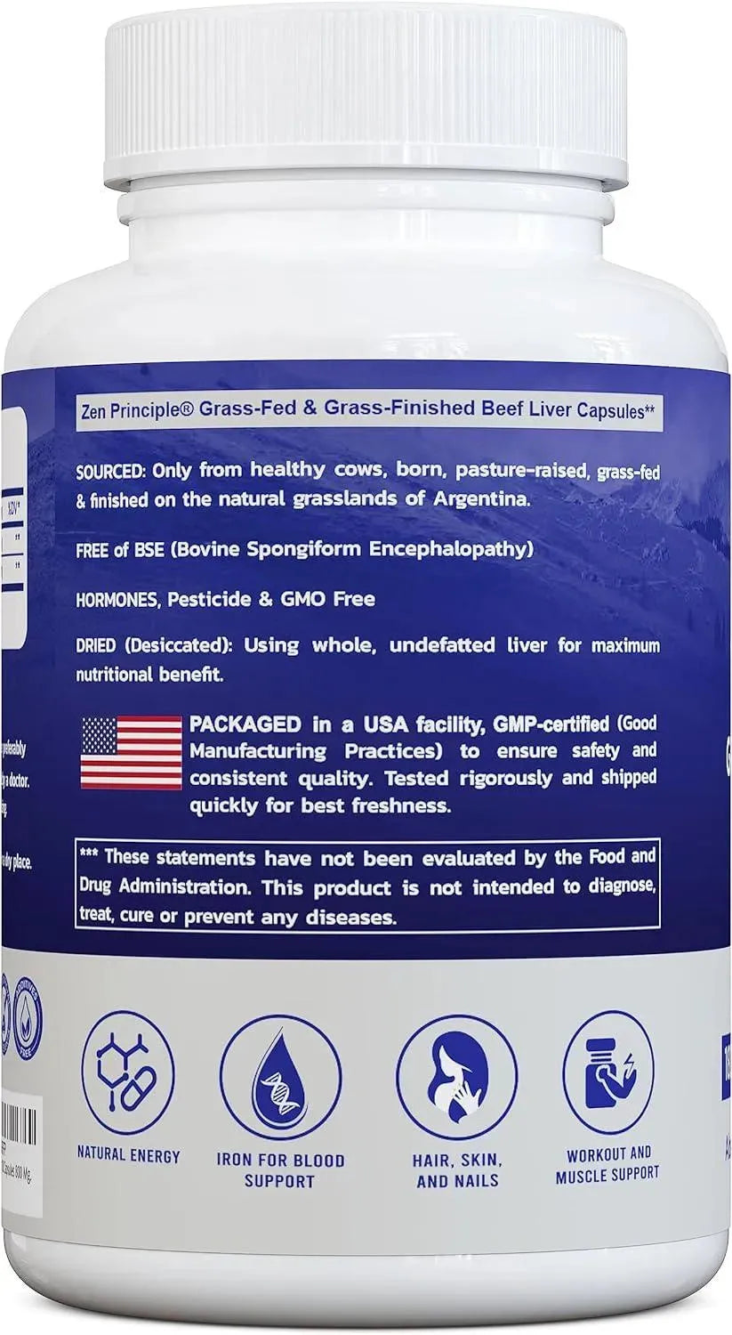 ZEN PRINCIPLE - Zen Principle Beef Liver Grass-Fed 180 Capsulas 2 Pack - The Red Vitamin MX - Suplementos Alimenticios - {{ shop.shopifyCountryName }}