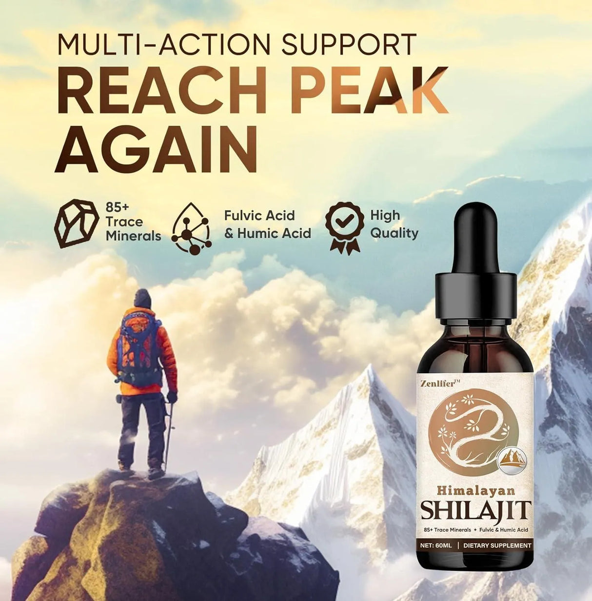 ZENLIFER - Zenlifer Shilajit Pure Himalayan Organic Shilajit Resin Liquid Drops Oil 60Ml. - The Red Vitamin MX - Suplementos Alimenticios - {{ shop.shopifyCountryName }}