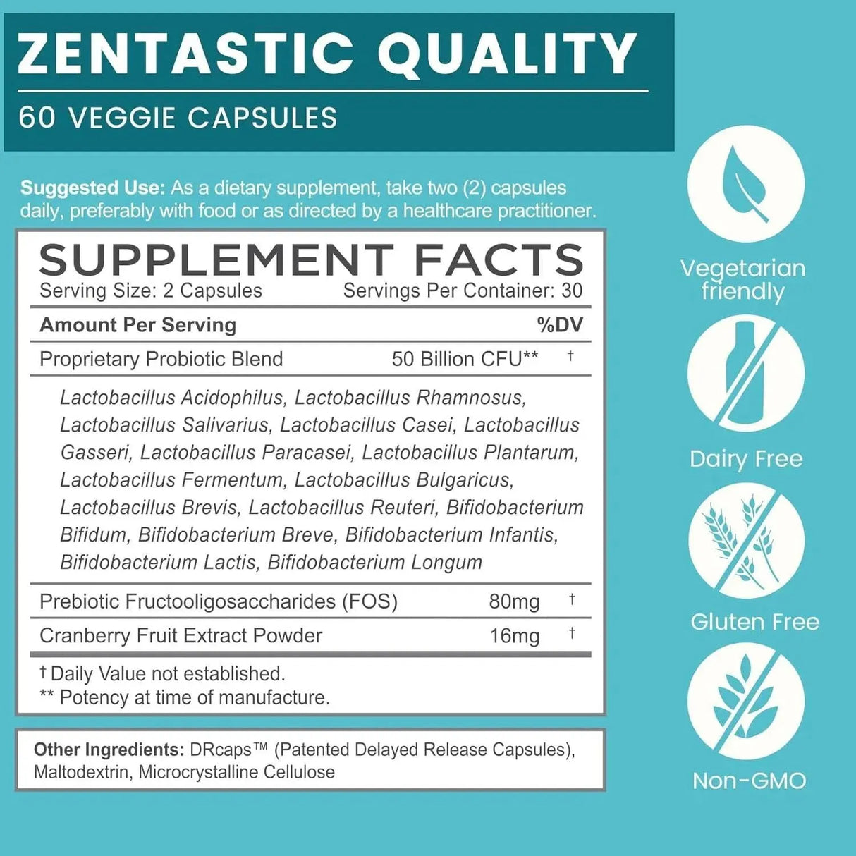 ZENTASTIC - Zentastic Probiotics & Prebiotics Supplement 120 Capsulas - The Red Vitamin MX - Suplementos Alimenticios - {{ shop.shopifyCountryName }}