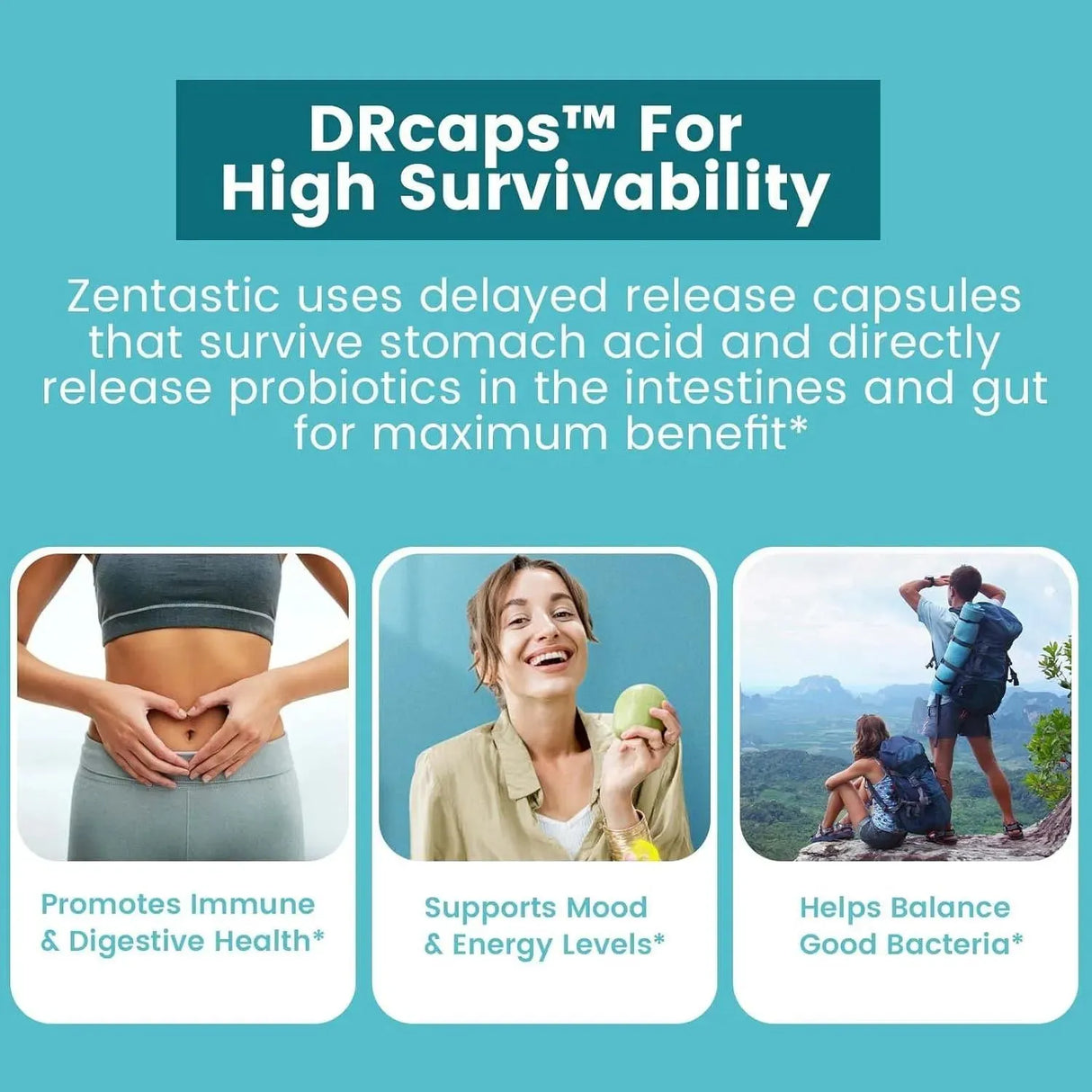 ZENTASTIC - Zentastic Probiotics & Prebiotics Supplement 60 Capsulas - The Red Vitamin MX - Suplementos Alimenticios - {{ shop.shopifyCountryName }}