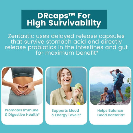 ZENTASTIC - Zentastic Probiotics & Prebiotics Supplement 60 Capsulas - The Red Vitamin MX - Suplementos Alimenticios - {{ shop.shopifyCountryName }}