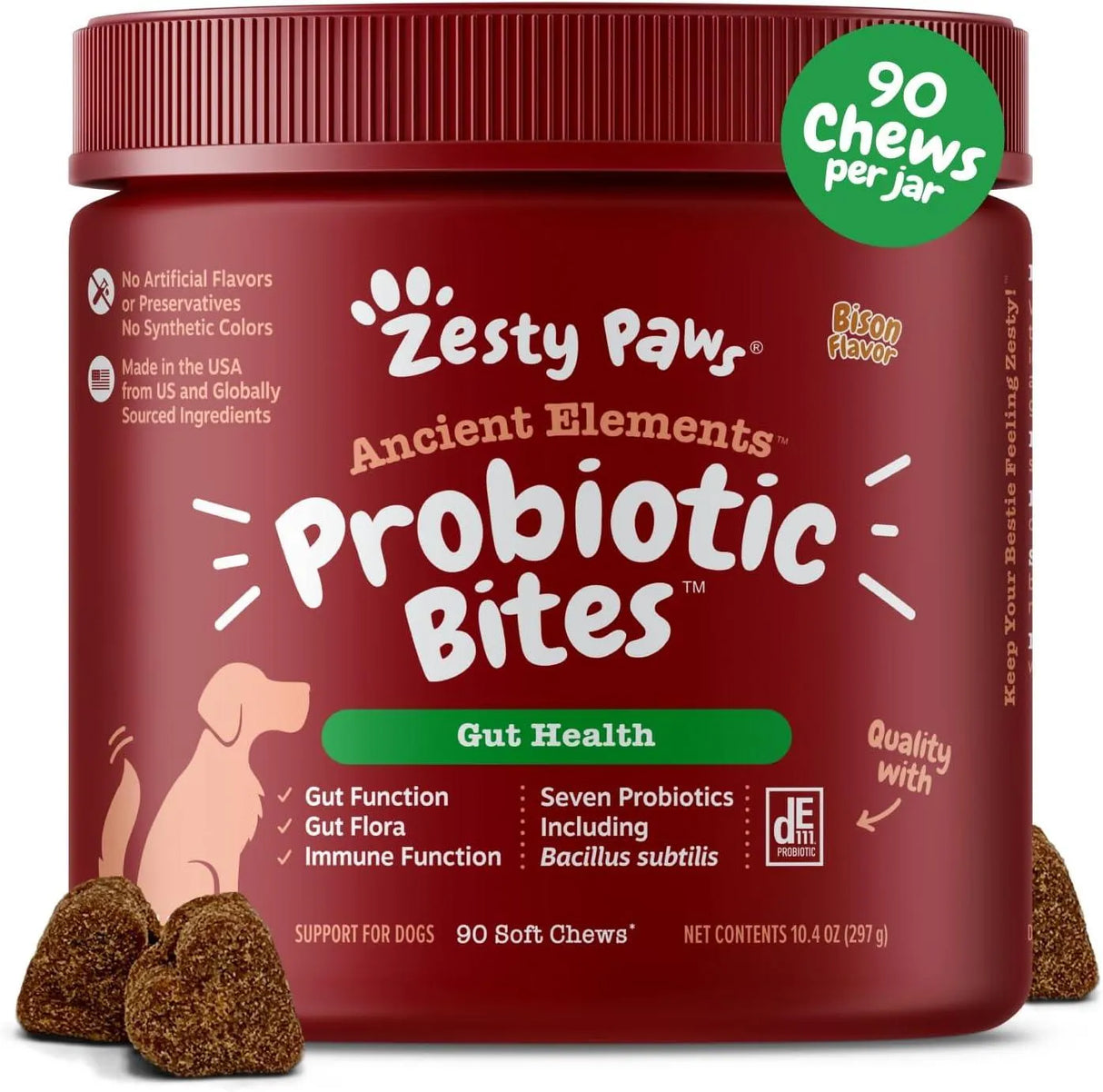 ZESTY PAWS - Zesty Paws Probiotics for Dogs Bison Flavor 90 Masticables - The Red Vitamin MX - Probióticos Para Perros - {{ shop.shopifyCountryName }}