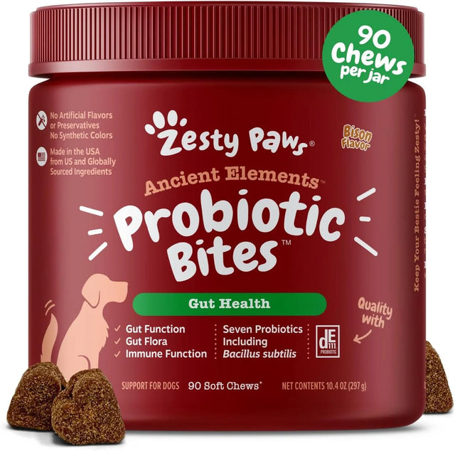 ZESTY PAWS - Zesty Paws Probiotics for Dogs Bison Flavor 90 Masticables - The Red Vitamin MX - Probióticos Para Perros - {{ shop.shopifyCountryName }}