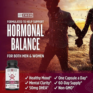 ZHOU - Zhou Clarity and Vitality DHEA 50Mg. 60 Capsulas - The Red Vitamin MX - Suplementos Alimenticios - {{ shop.shopifyCountryName }}